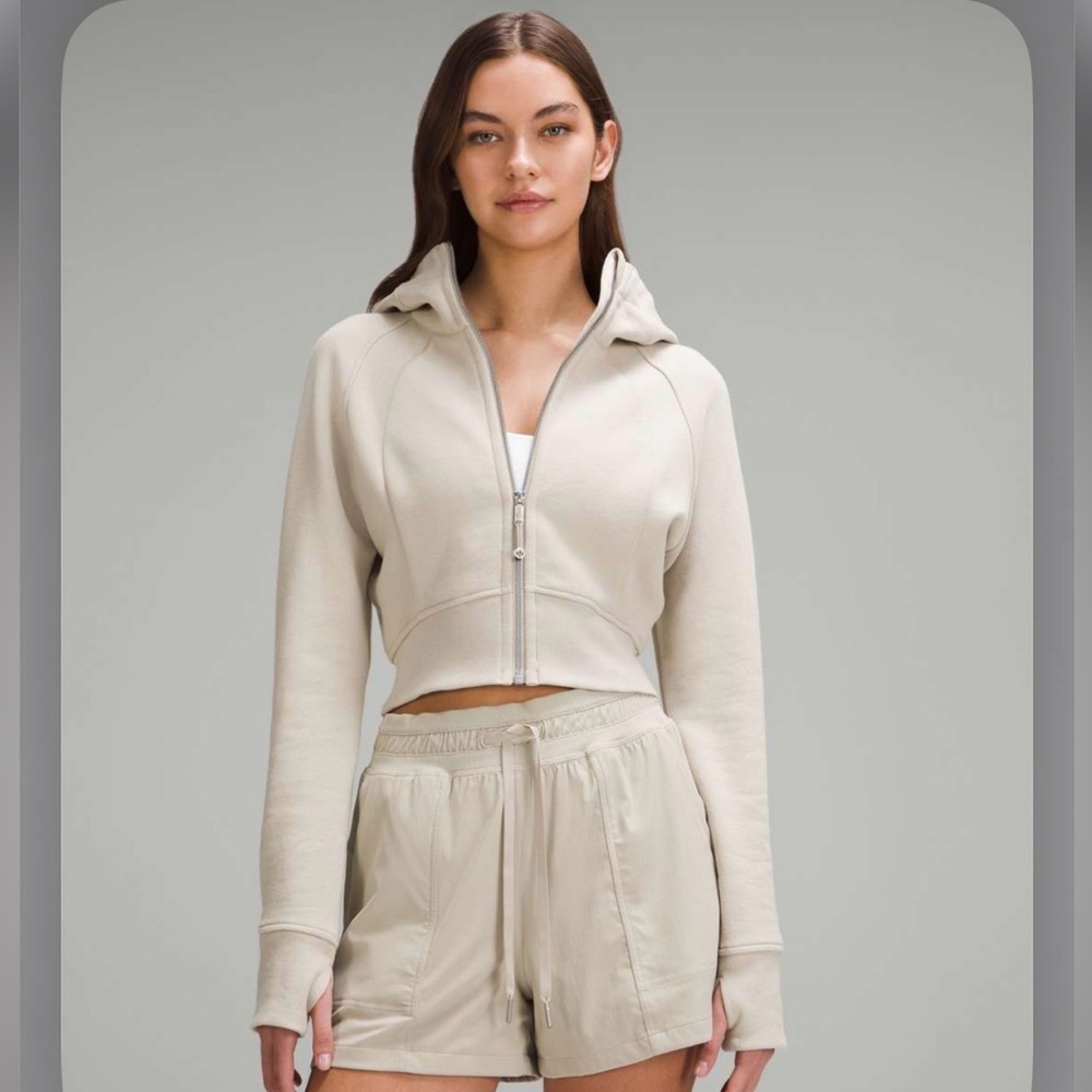 Lululemon Scuba Full-Zip Cropped Hoodie Mojave Tan 6